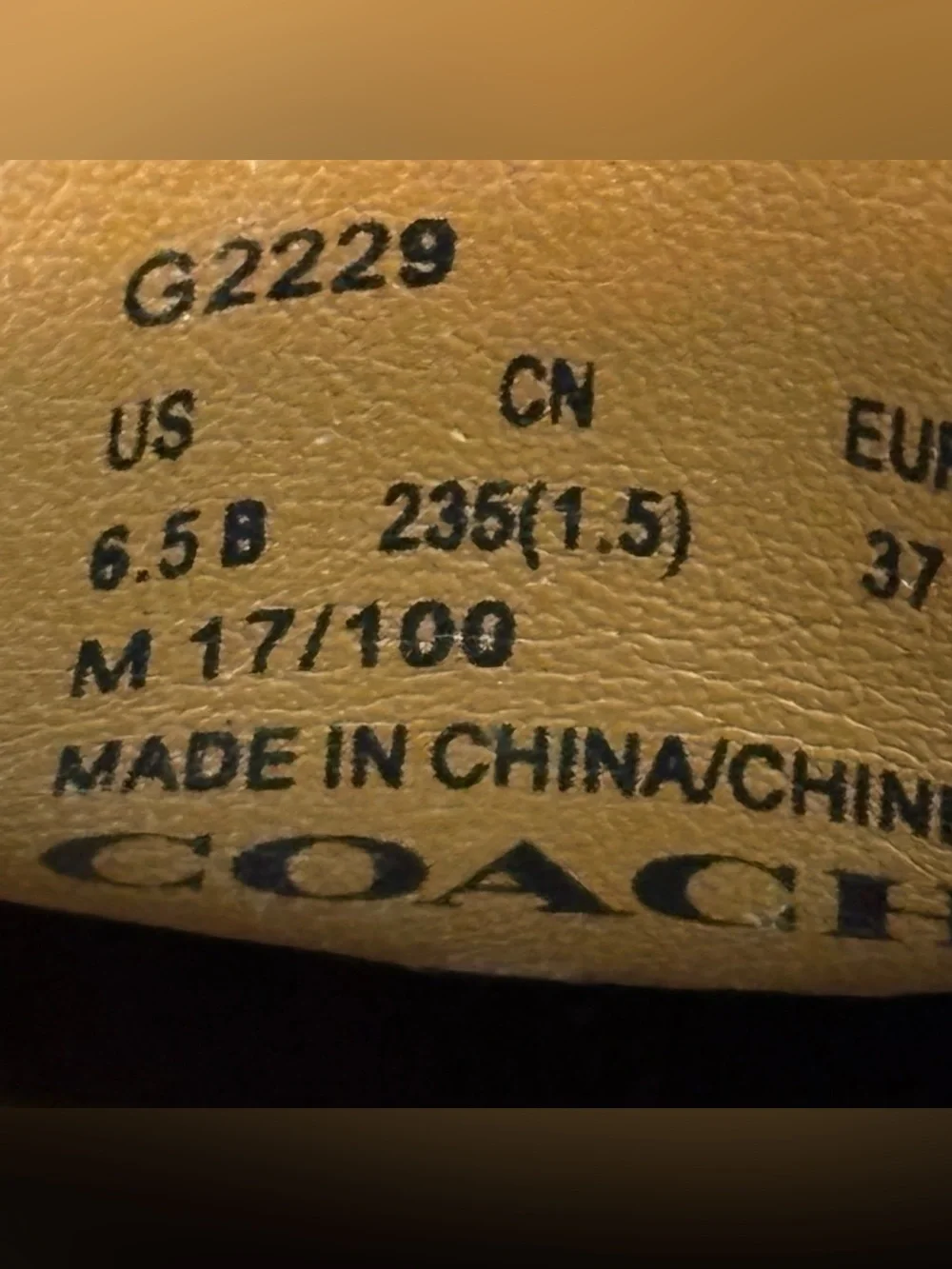Coach BrownLeather Moccasin Driving Loafers Gold Logo Plaque Women’s Size 6.5